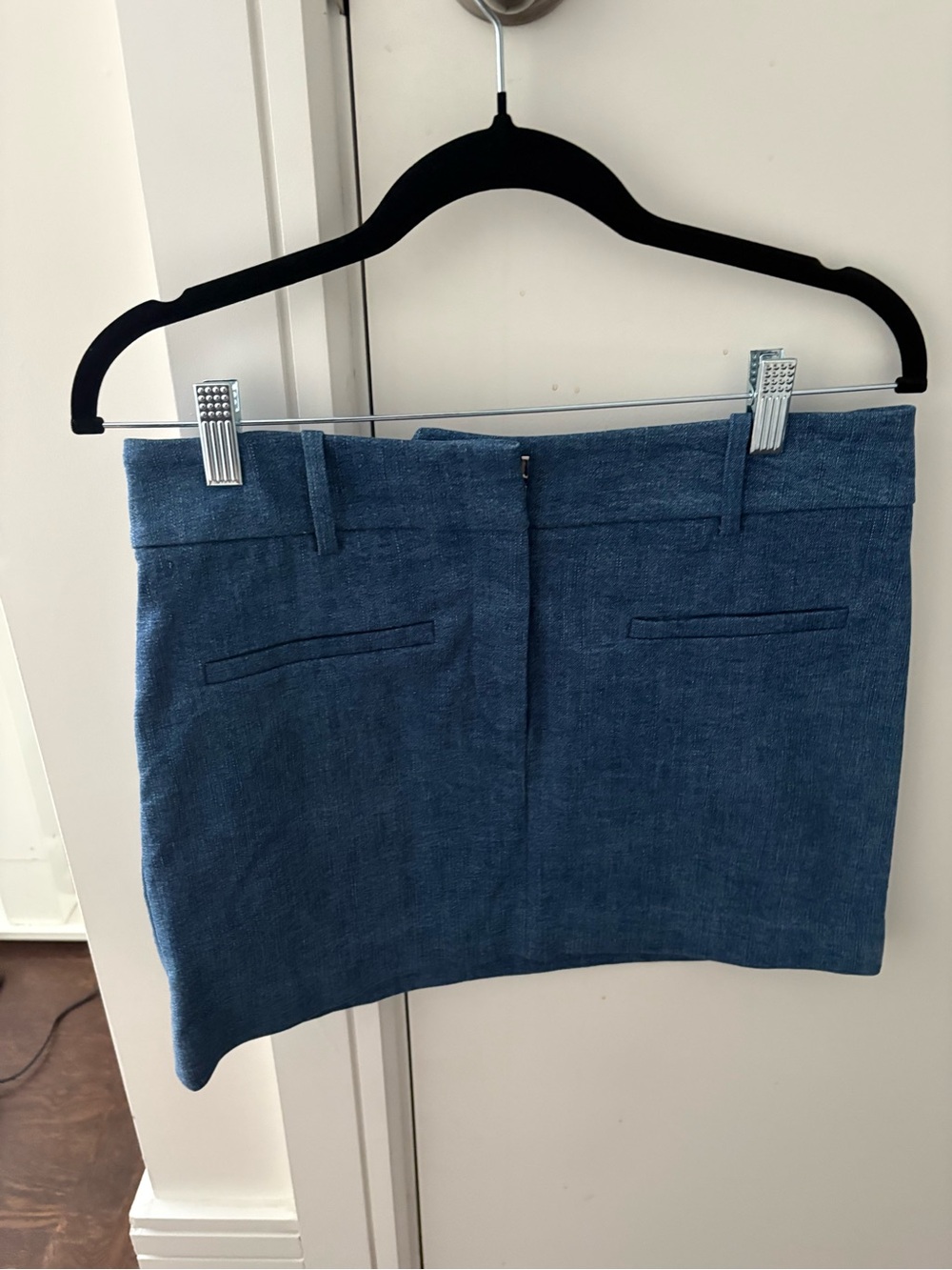 Veronica Beard Chambray-Effect Pencil Skirt in Blue